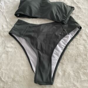 new two piece high rise waisted bathing suit swimsuit size medium